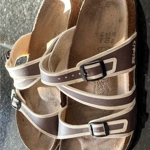 Birkenstock Sandals Tan & White Size 37 or Size 7